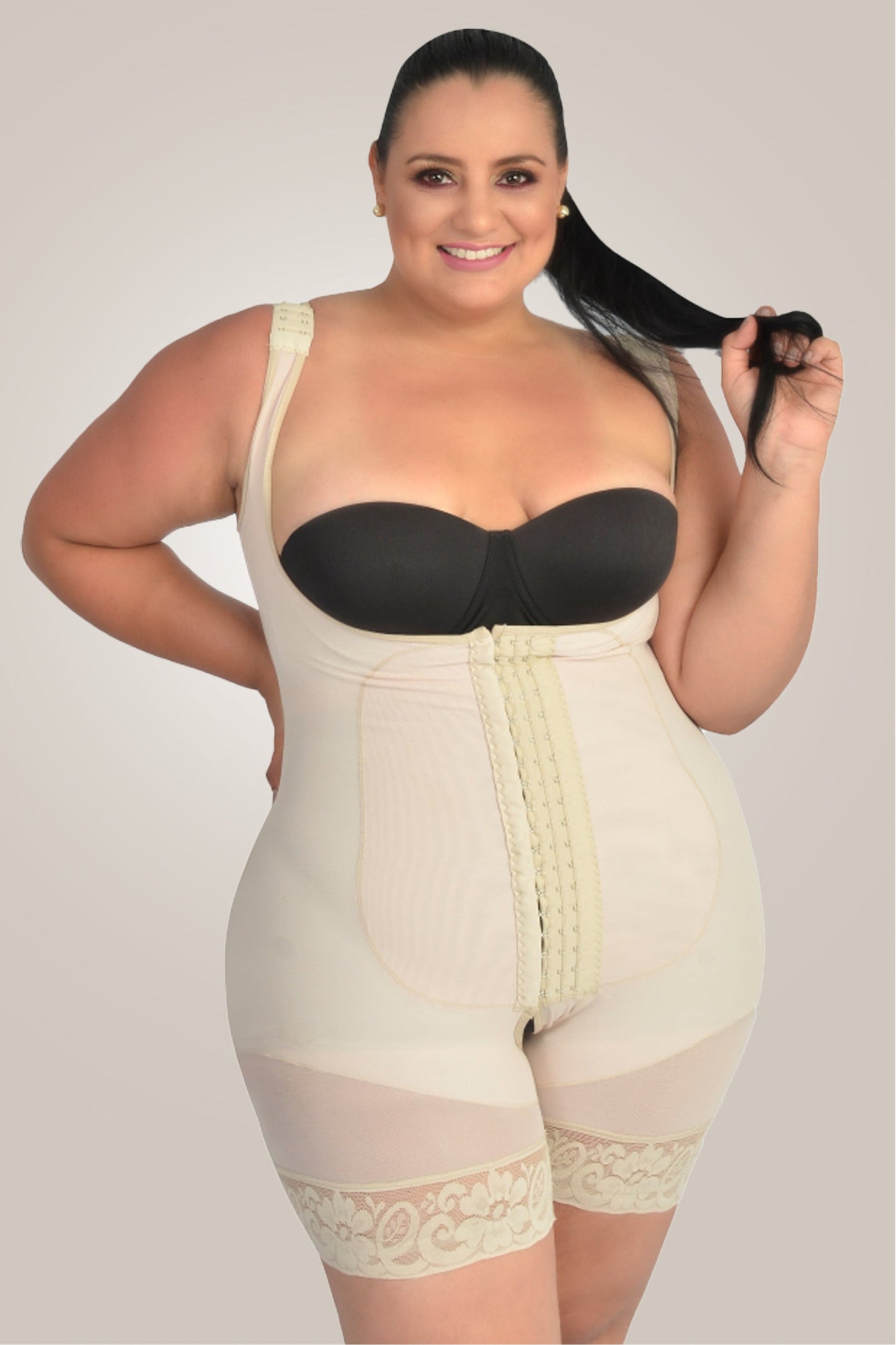 Compression Shapewear: Bodysuit - beige