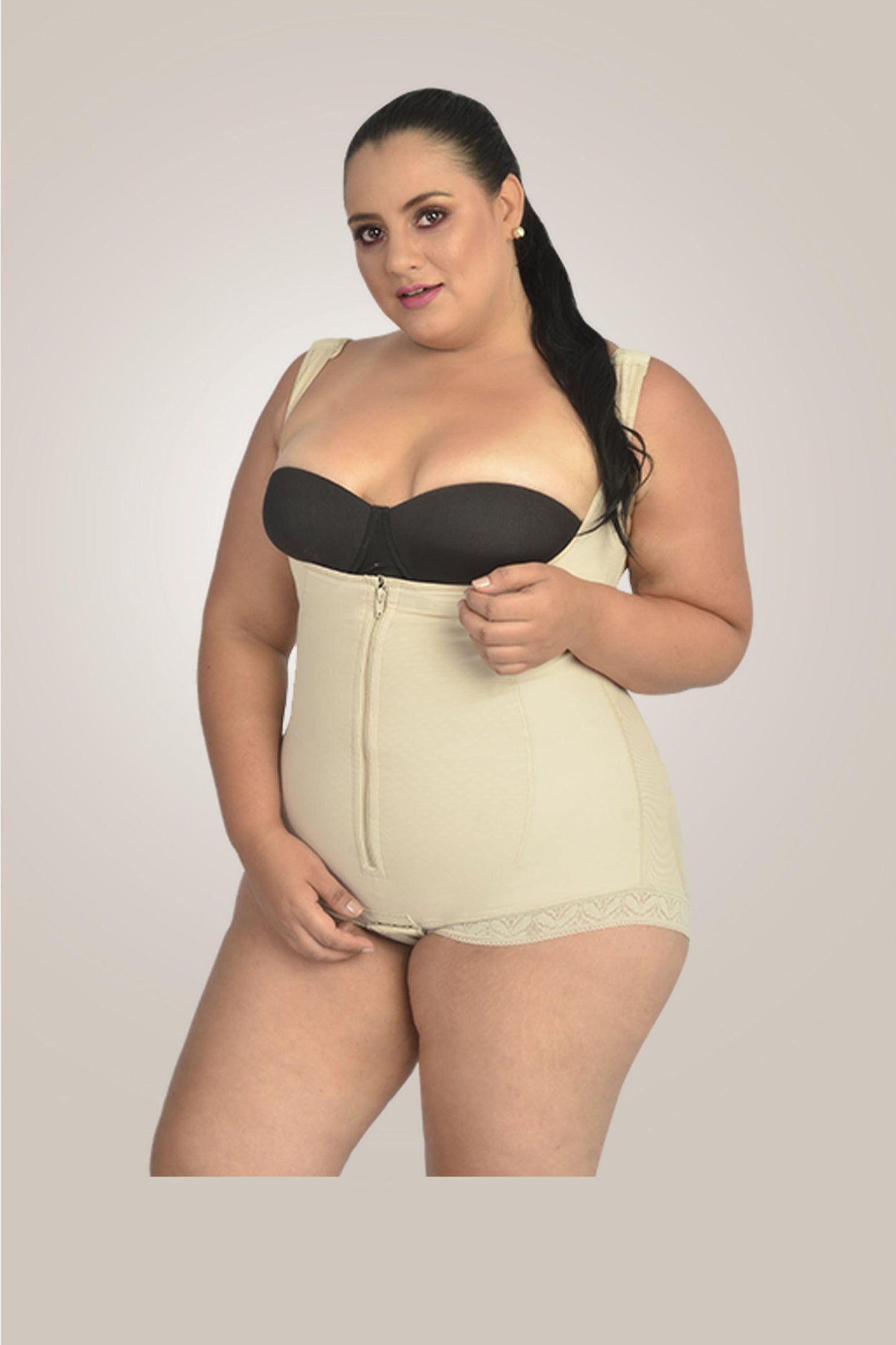 plus size shapewear | tummy control bodysuit - front