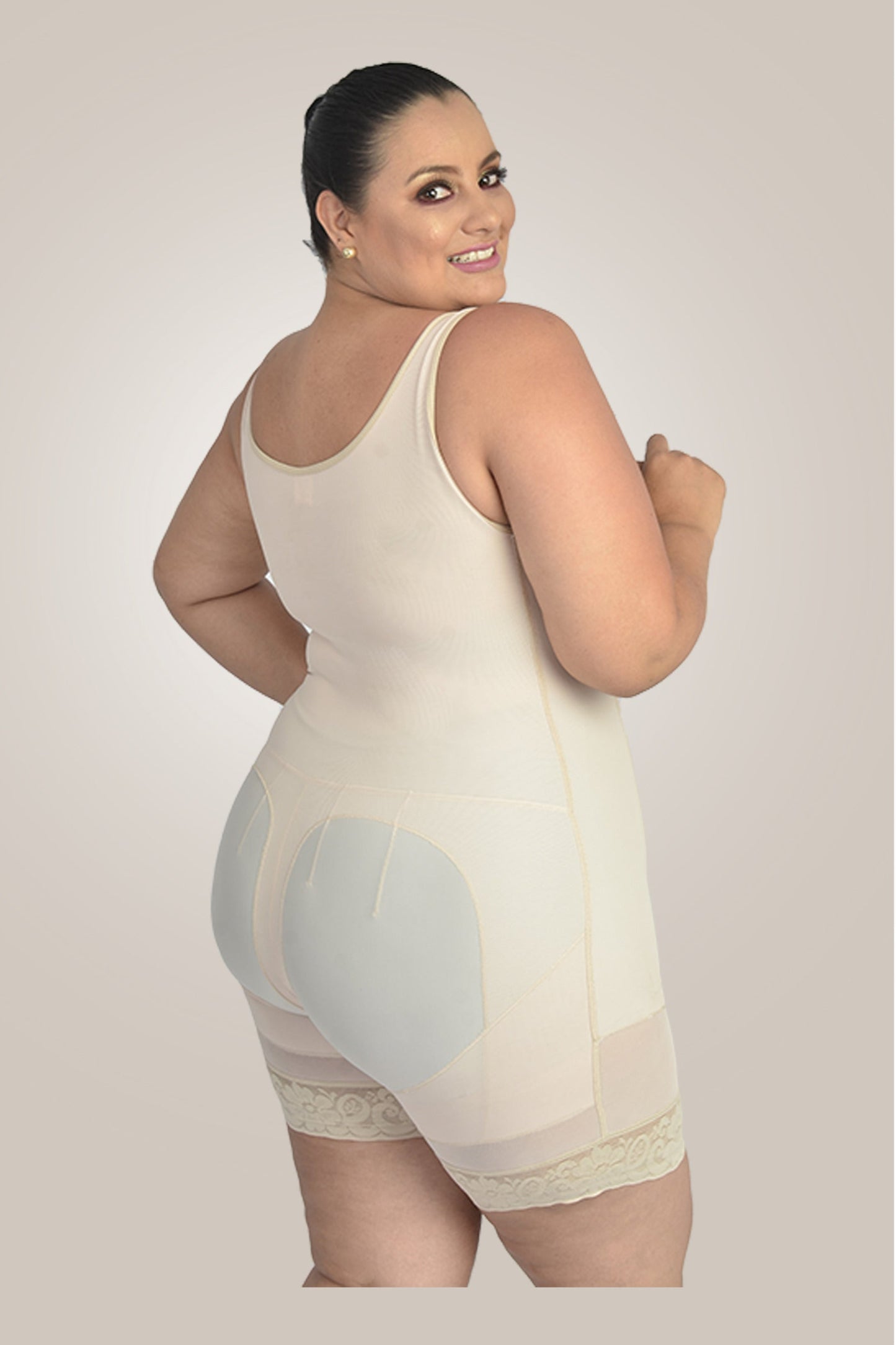 Plus Size Shapewear | compression shapewear - beige rear