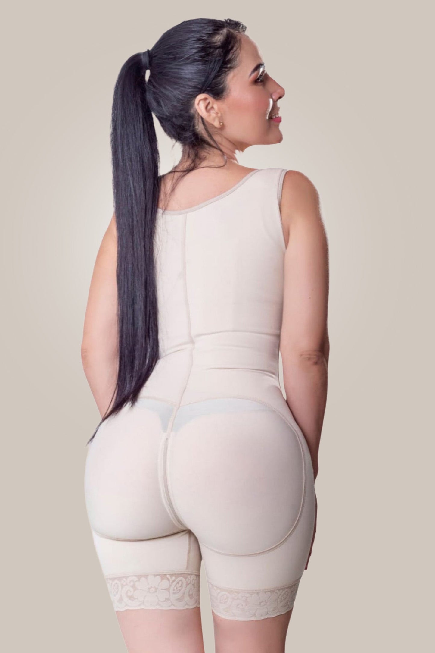 Plus Size Shapewear Body Suit with Shorts-rear