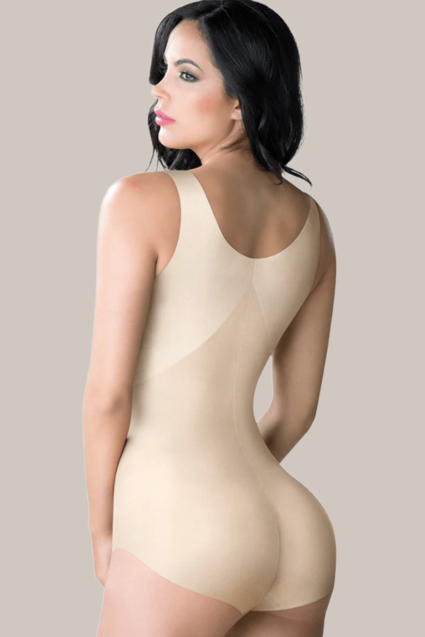 Woman wearing shapewear for tummy control.