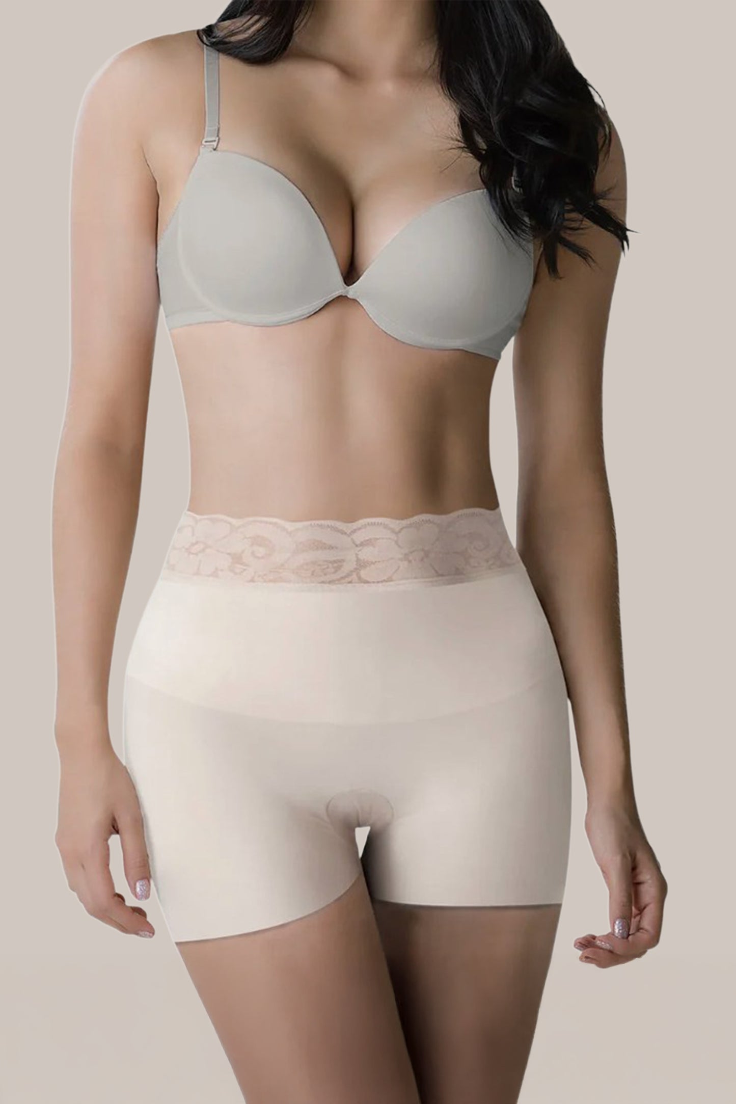 Woman wearing buttlifter shorts - front