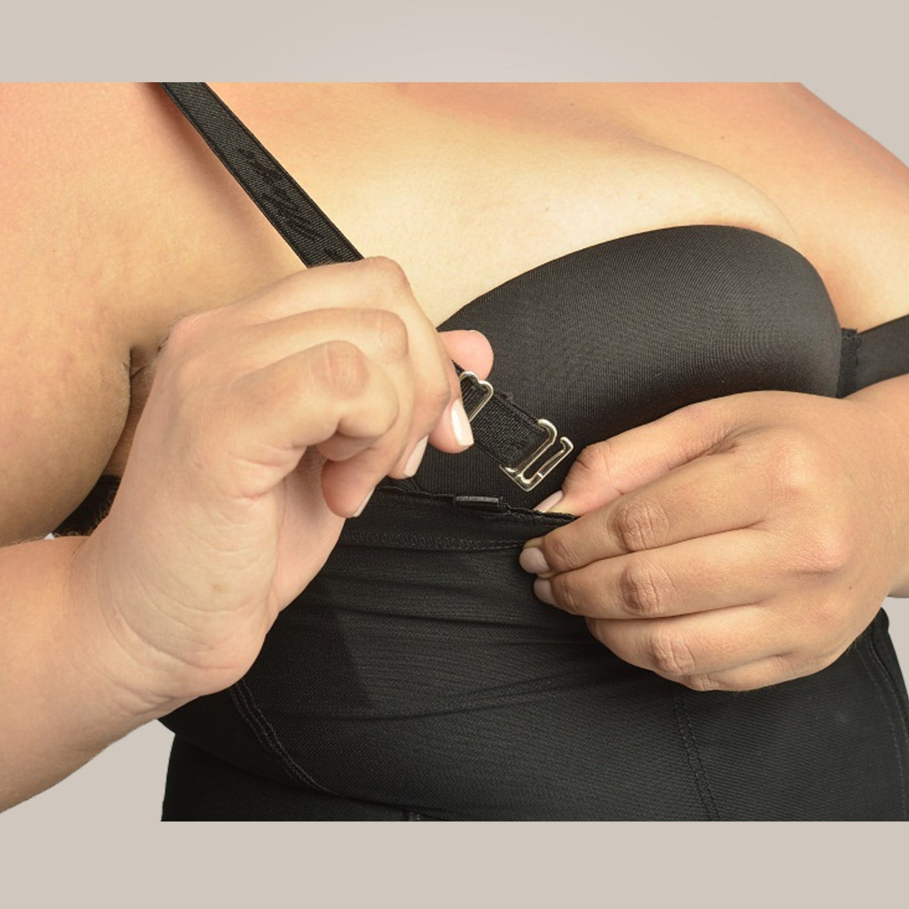 Plus Size Shapewear - Strapless Bodysuit Shaper - Front