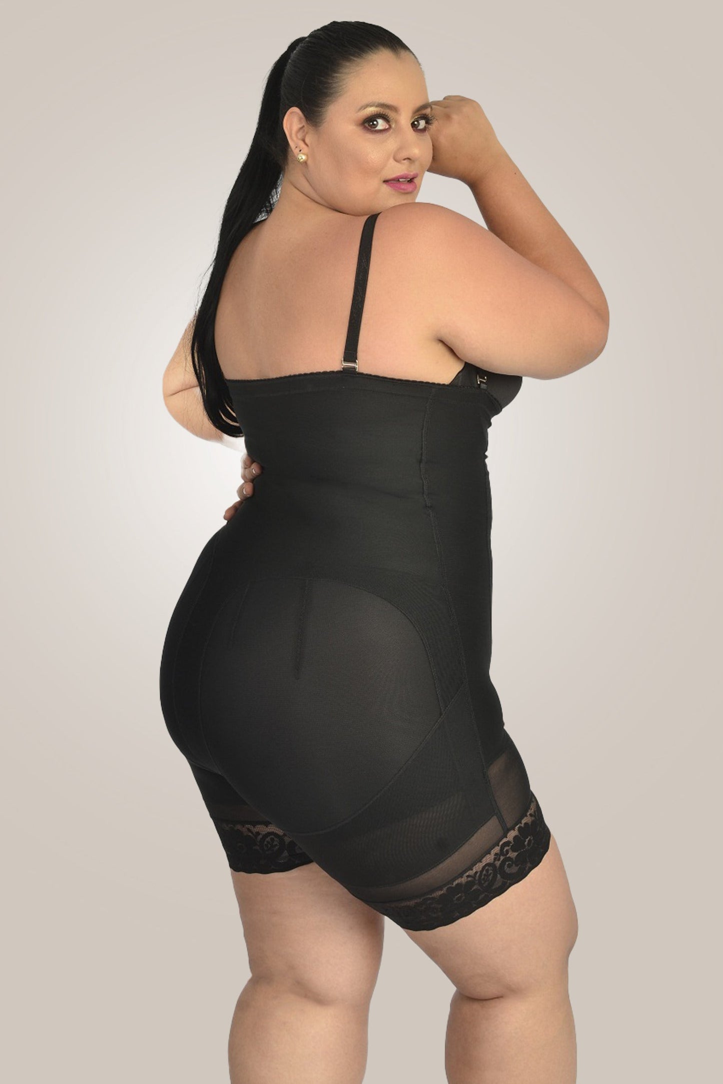 Plus Size Shapewear - Strapless Bodysuit Shaper - rear