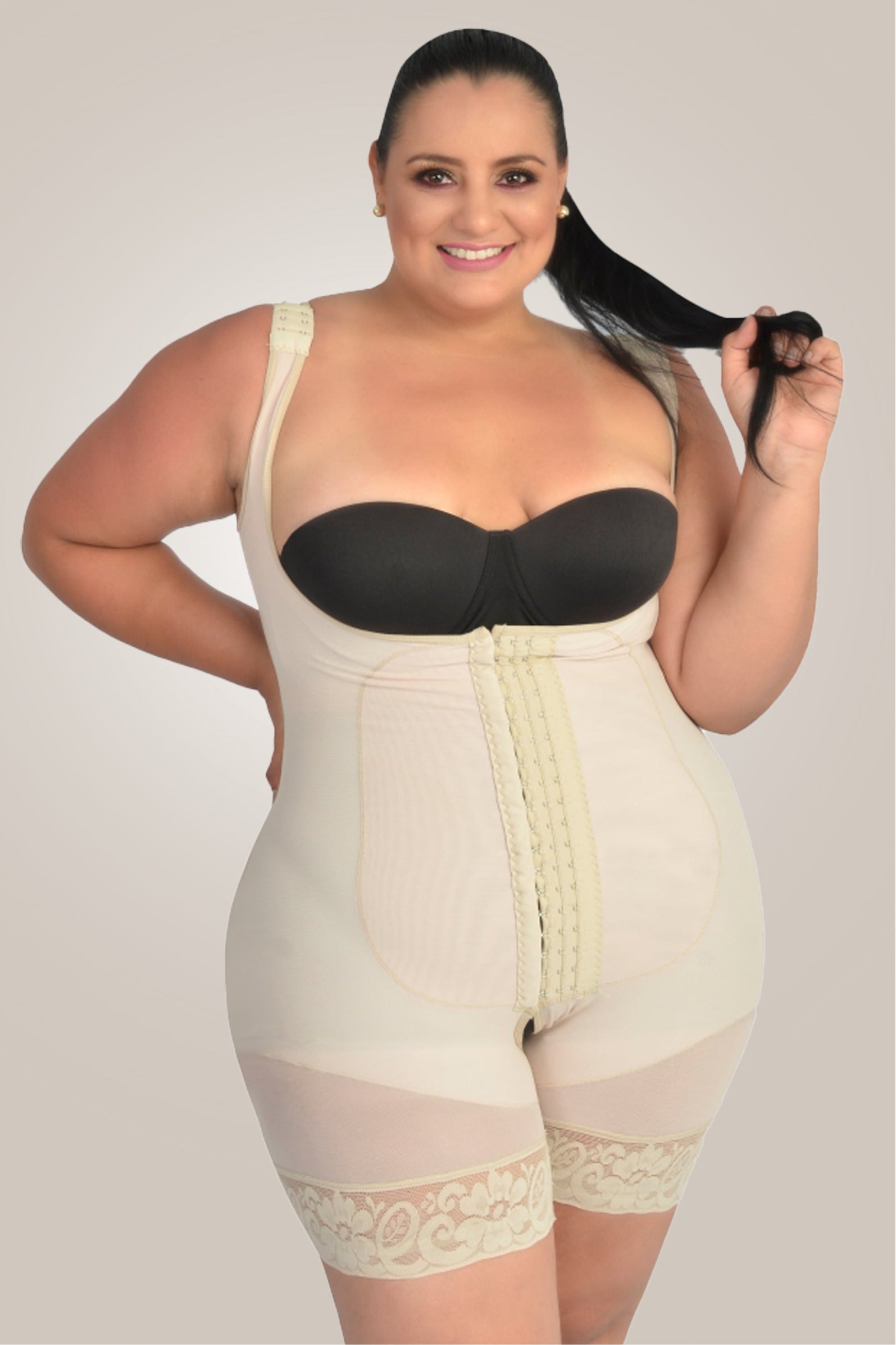 Compression Shapewear: Bodysuit - beige