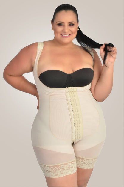 Compression Shapewear: Bodysuit - beige