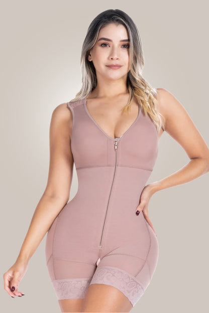 Postpartum Faja front view on model