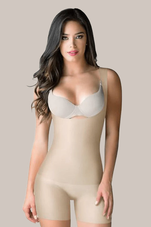 Woman wearing Tummy flattening shapewear - front