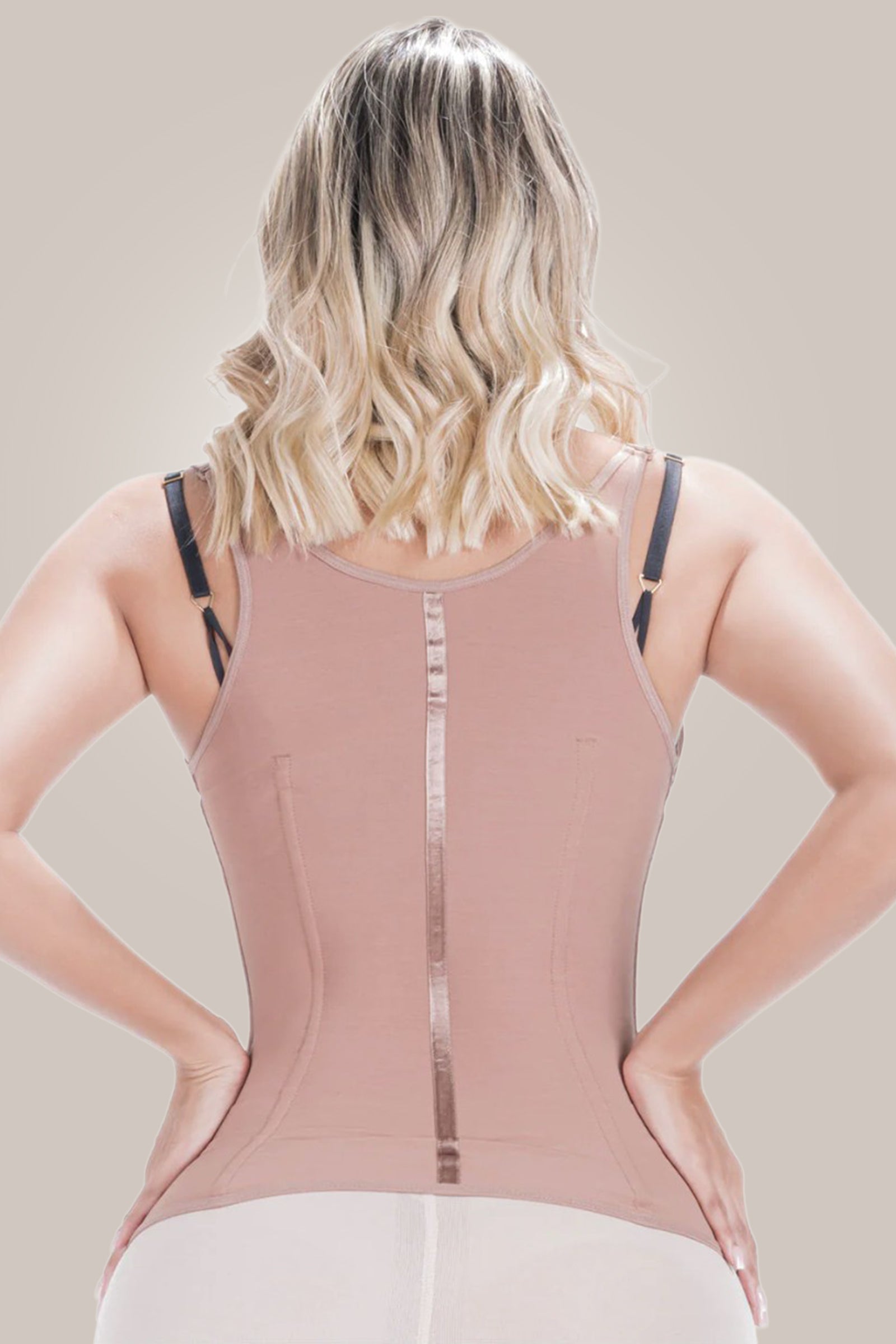 Woman wearing Waist trainers-back