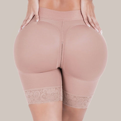 woman wearing butt shaping shorts - back close up