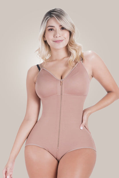 Woman wearing a sculpting bodysuit-front