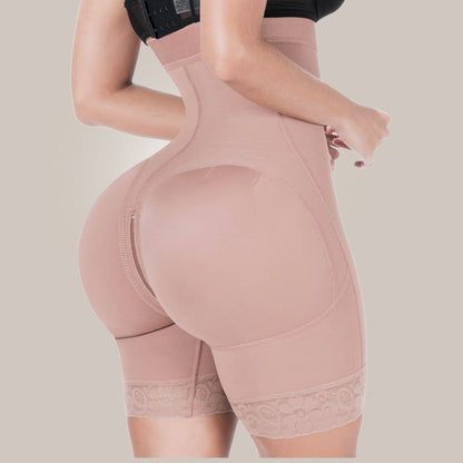 Woman wearing shapewear shorts tummy control - twist close up