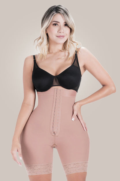 Woman wearing shapewear shorts tummy control - front