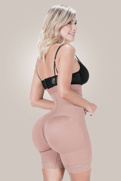 Woman wearing shapewear shorts tummy control - twist