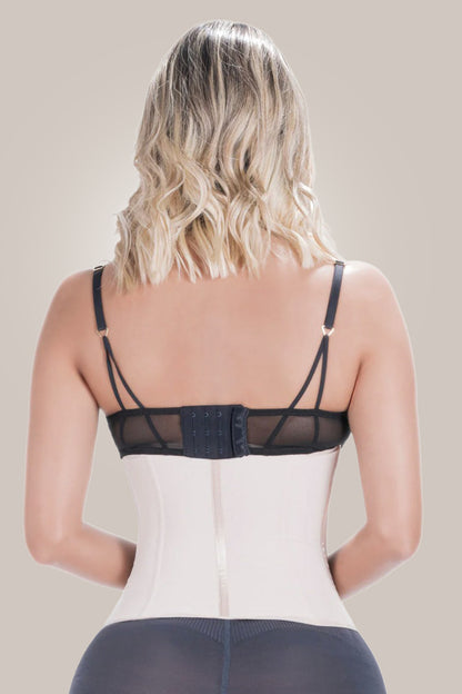Woman wearing waist- cincher shapewear - back